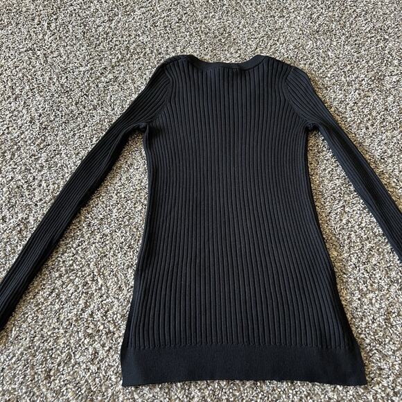NEW Athleta Black Lincoln Park Sweater Ribbed Knit Scoop Neck Size XS NEW - Picture 4 of 5